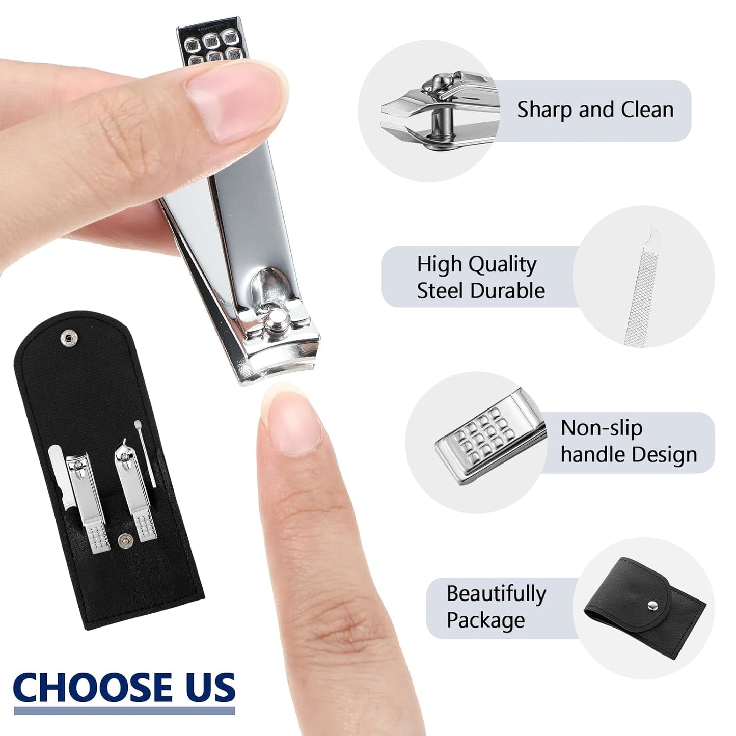 70 Set Manicure Set Bulk Professional Nail Care Kit Nail Clippers Kit Stainless Steel Pedicure Set with Travel Case Multicolor Portable Grooming Kits Gifts for Men Women (4 in 1,2.7x3.75'')